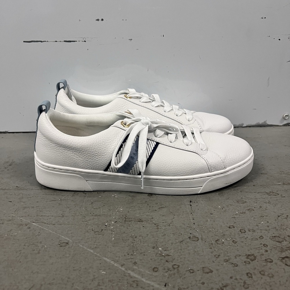 Ted Baker Women's White Leather Low‎ Top Sneakers Lace Up Casual Shoes US 10